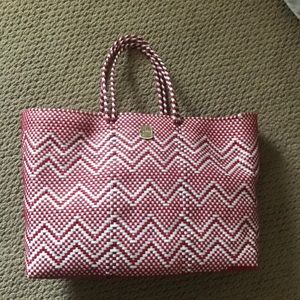Joie Louisa Woven Red Beach Tote